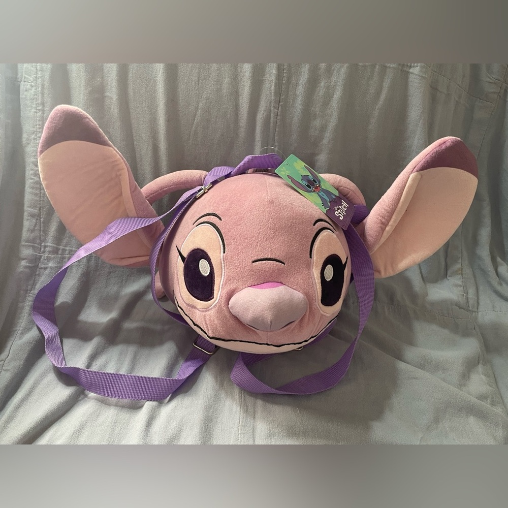NEW‎ Walt Disney - Lilo & Stitch - Angel - Head Shaped Plush Mini Backpack